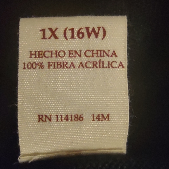 Faded Glory Black Long Sleeve Sweater 1X (16W) - Picture 12 of 13